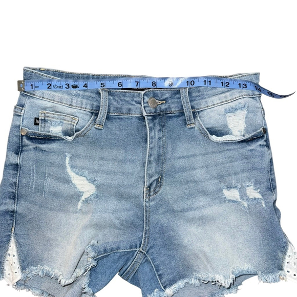 Judy Blue Denim Cut off distressed Shorts Size 27 Blue - Picture 6 of 9